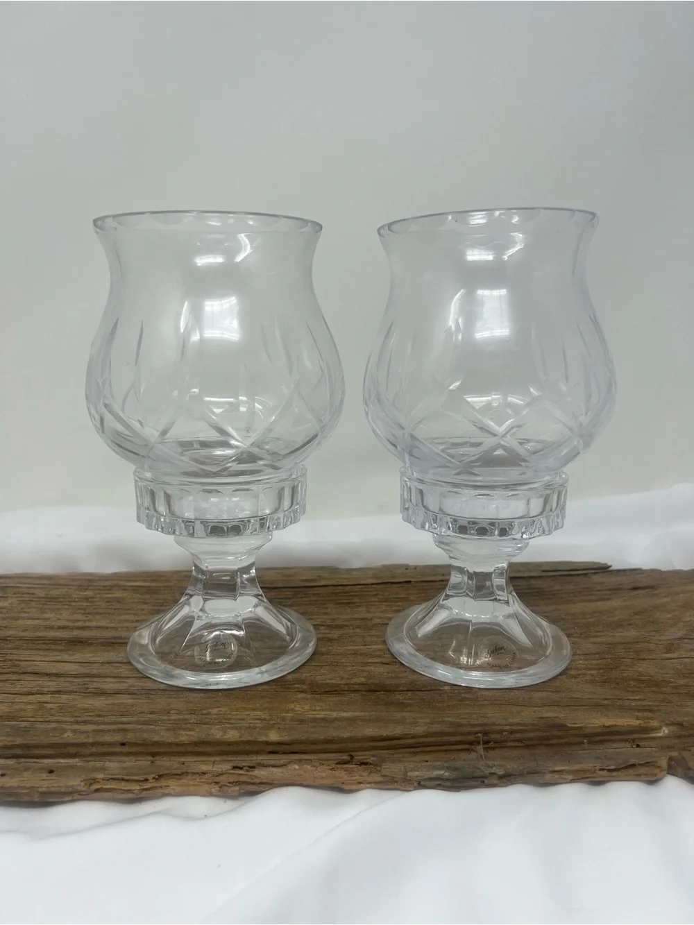 Vintage Pair of Gotham Lady Anne Hurricane Candle Holders
